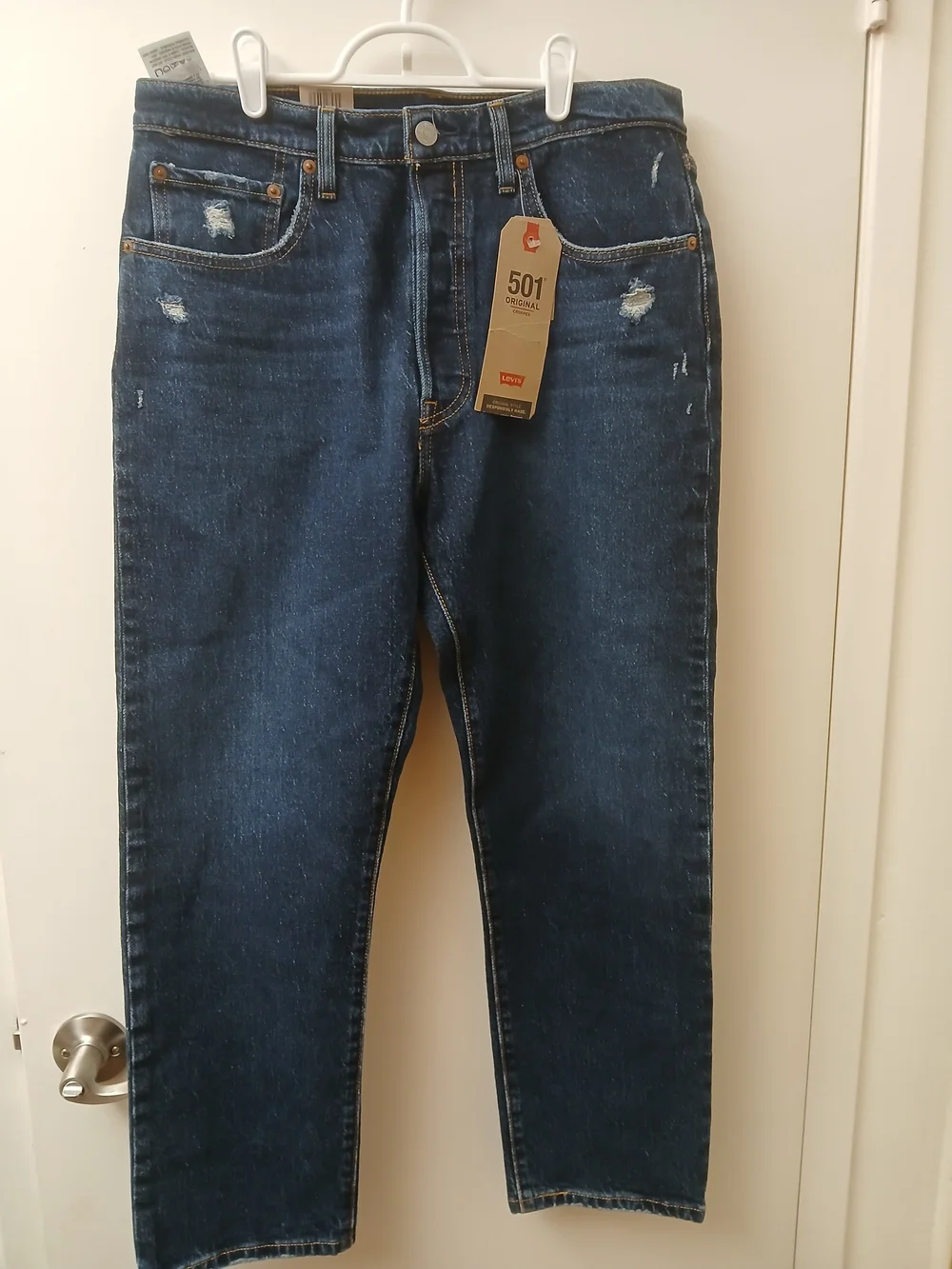 Levi's 501 Womans Original Cropped  Fit  Jeans - Dark Blue